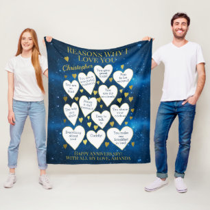 Cobertor De Velo Razões de aniversário porque eu te amo