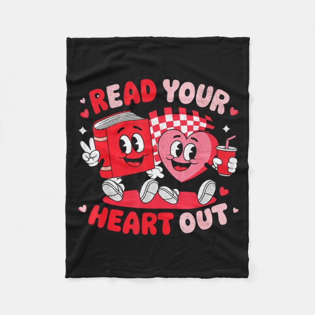 Cobertor De Velo Read Your Heart Out Valentine's Day Retro Teacher  (Frente)