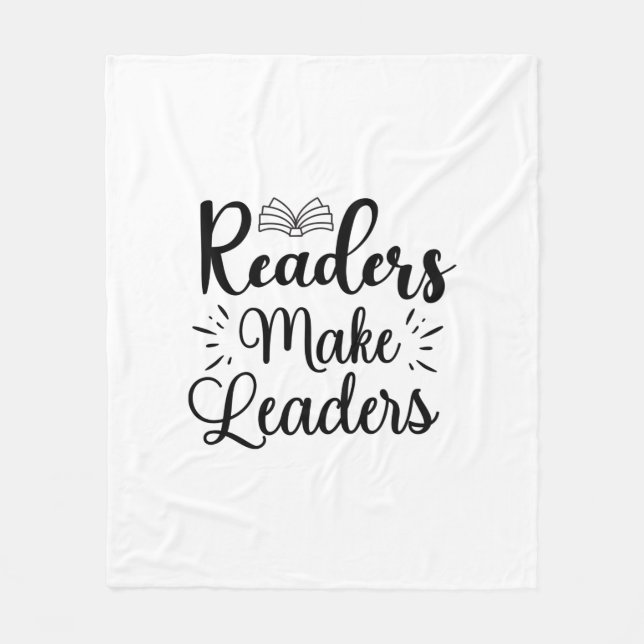Cobertor De Velo Reading Art Readers Make Leaders (Frente)