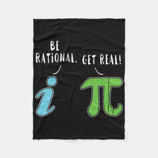 Cobertor De Velo Real Be Rational Engraçado Math Memth Nerd Pi Day (Frente)