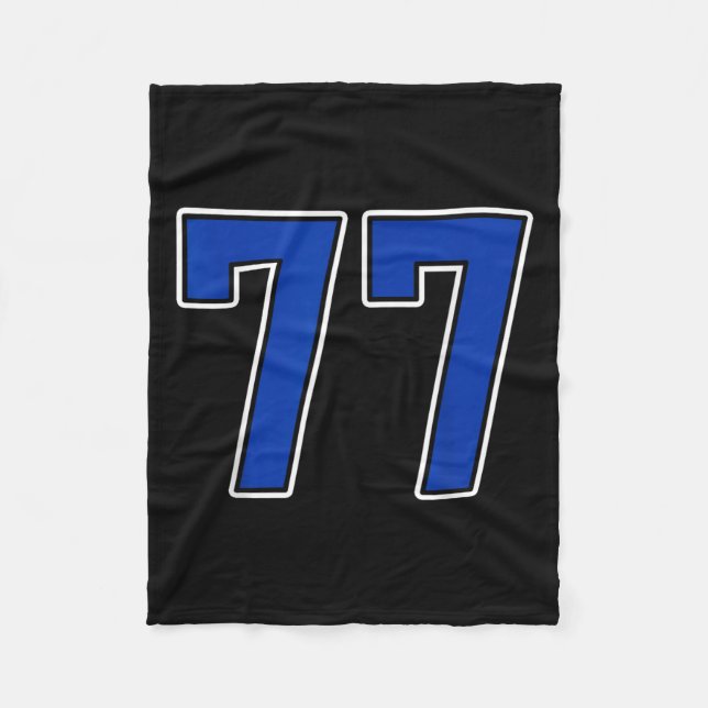 Cobertor De Velo Real Blue White Number 77 Jersey Player Uniform # (Frente)
