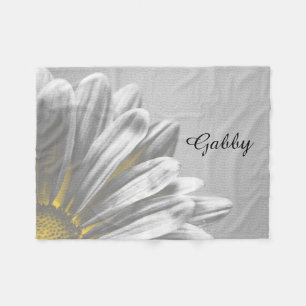 Cobertor De Velo Realce Floral Amarelo