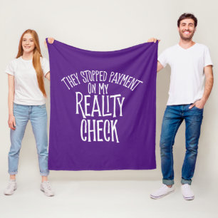 Cobertor De Velo Reality Check Fleece Blanket