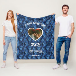 Cobertor De Velo Recem casados Personalizado Fleece Blanket de Foto