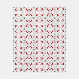 Cobertor De Velo Red and Black Doodle Hearts Geometric Love