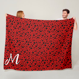 Cobertor De Velo Red and black polka dots funny ladybug