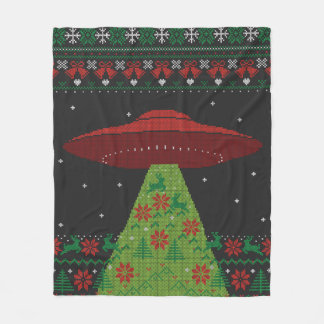 Cobertor De Velo Red and Green OFO Trator Beam Ugly Christmas