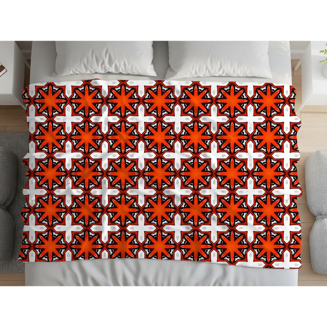 Cobertor De Velo Red and orange geometric pattern  (Criador carregado)