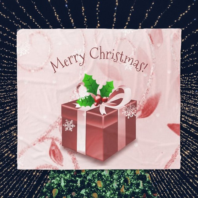 Cobertor De Velo Red Christmas Gift Blanket (Red Christmas Gift Holiday Blanket)