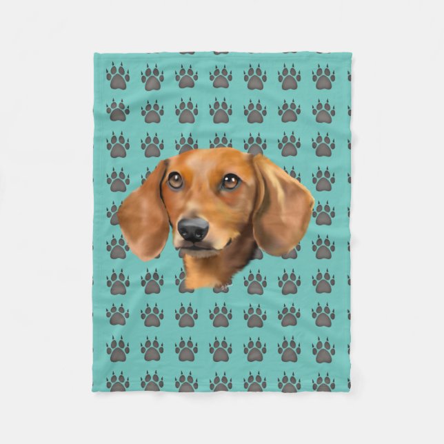 Cobertor De Velo Red Dachshund Dog (Frente)