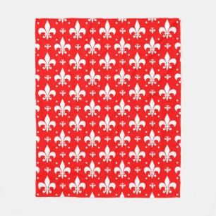 Cobertor De Velo Red Fleur-de-lis Design