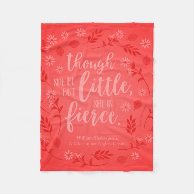 Cobertor De Velo Red Floral Little Mas Fierce William Shakespeare (Frente)
