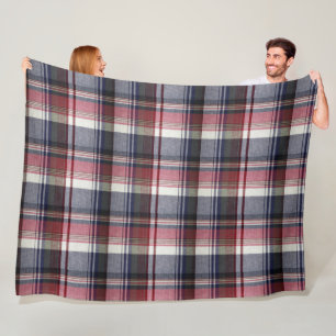 Cobertor De Velo Red Gray Tartan Plaid