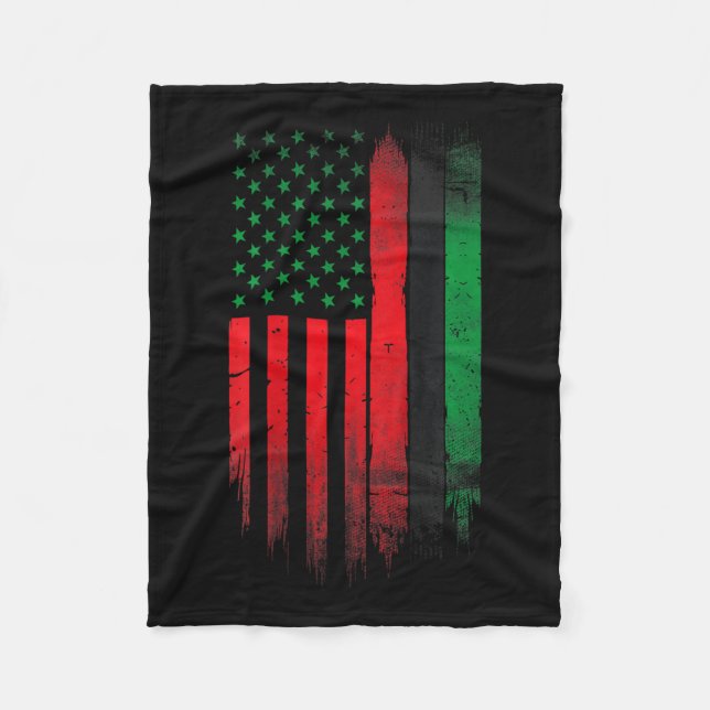 Cobertor De Velo Red Green Black History American African Flag (Frente)