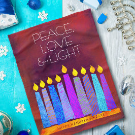 Cobertor De Velo Red Hanukkah Menorah vela paz amor negrito
