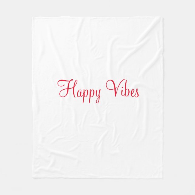 Cobertor De Velo Red Happy vibe simples caligrafia mínima (Frente)
