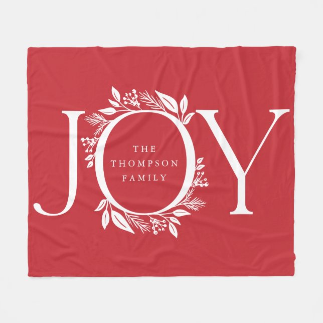 Cobertor De Velo Red Joy Wreath Feriado Natal Decor (Frente (Horizontal))