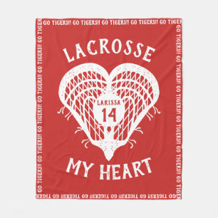 Cobertor De Velo Red Lacrosse My Heart