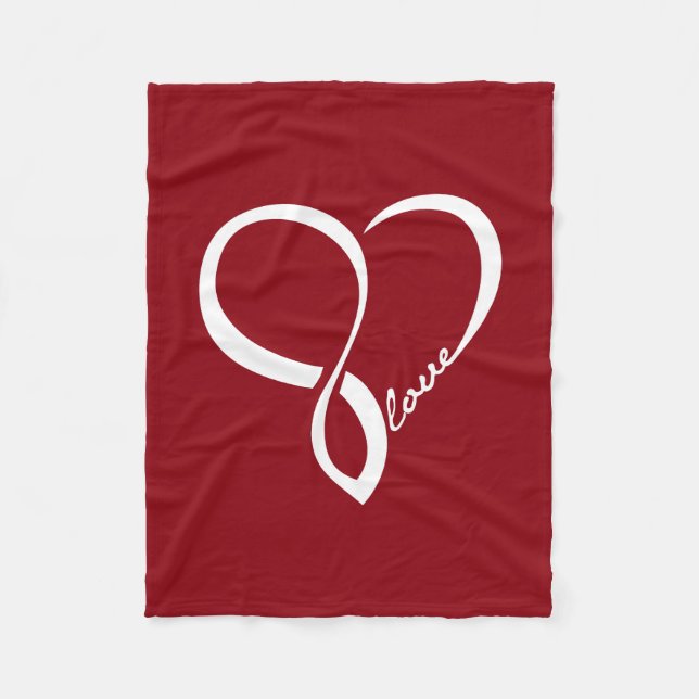 Cobertor De Velo Red Love Heart Fleece Blanket (Frente)