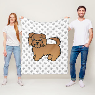 Cobertor De Velo Red Norfolk Terrier Cartoon Cachorro e patas