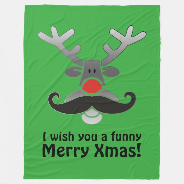 Cobertor De Velo Red Nosed Rudolph com bigode + sua ideia (Frente)