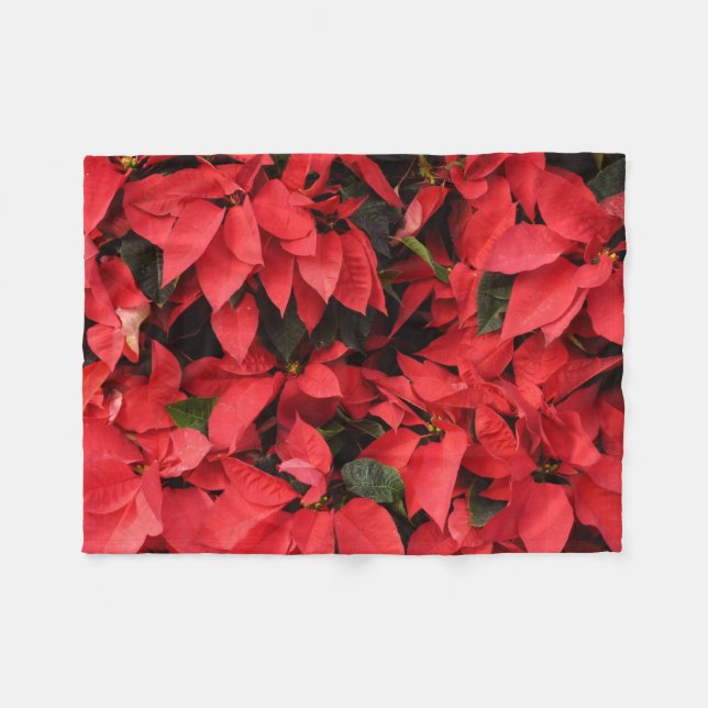 Cobertor De Velo Red Poinsettias II Feriado de Natal Floral (Frente (Horizontal))