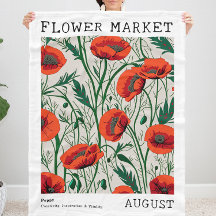 Red Poppy August Birad Flower Market Floral Verde