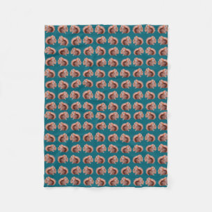 Cobertor De Velo Red Squirrel Frenzy Fleece Blanket