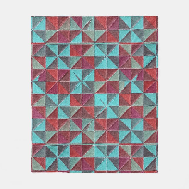 Cobertor De Velo red, teal, purple, and gray quilt (Frente)