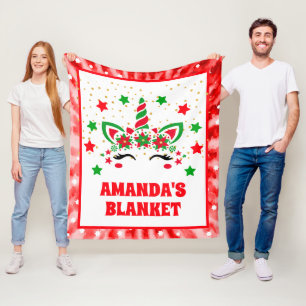Cobertor De Velo Red Tie Dye Unicorn Natal Crianças Personalizadas
