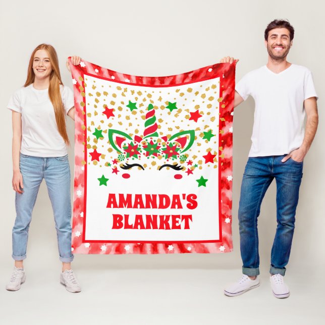 Cobertor De Velo Red Tie Dye Unicorn Natal Crianças Personalizadas (In Situ)