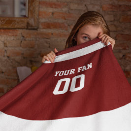 Cobertor De Velo Red & White de futebol personalizado