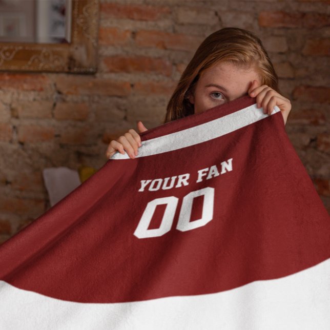 Cobertor De Velo Red & White de futebol personalizado (Criador carregado)