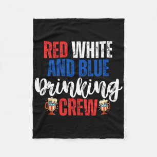 Cobertor De Velo Red White E Blue Bebendo Crew Party Beer Americano
