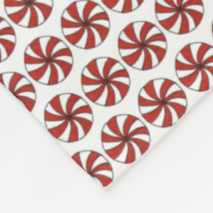 Cobertor De Velo Red White Pepperminton Swirl Mint Candy Natal