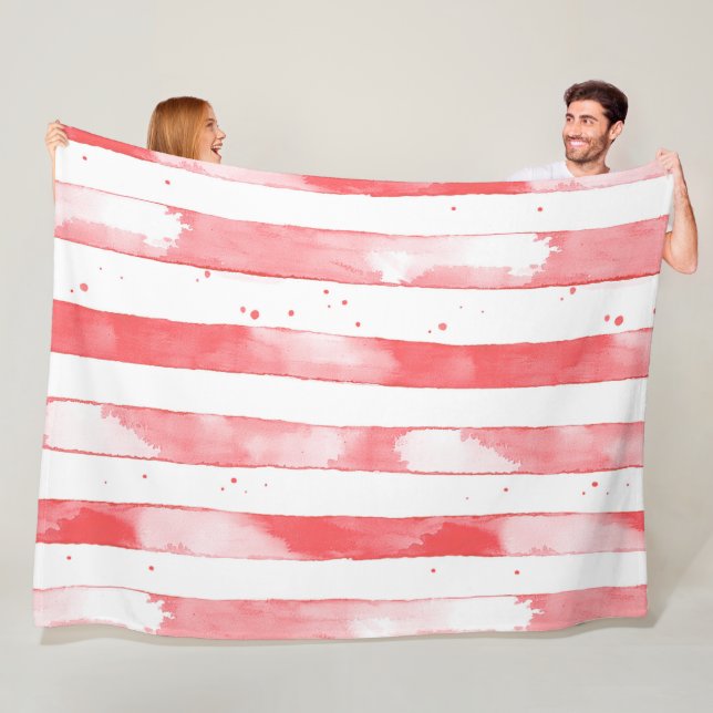 Cobertor De Velo Red White Stripes Dots Christmas (In Situ)