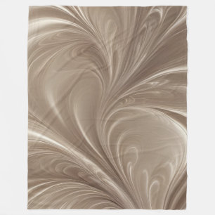Cobertor De Velo Redemoinho de Creme - Design Fluido Abstrato Bege