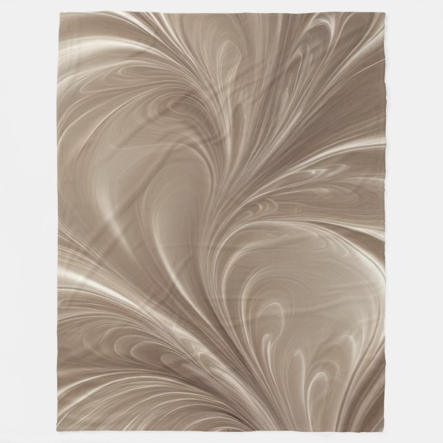 Cobertor De Velo Redemoinho de Creme - Design Fluido Abstrato Bege  (Frente)