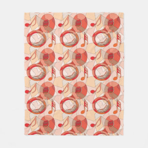 Cobertor De Velo Reds de Fragmentos de Nota Musical Tuba