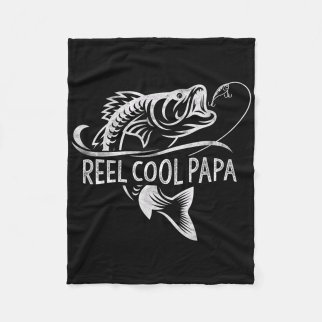 Cobertor De Velo Reel Cool Papa Fishing Dad Gifts Father's Day Fish (Frente)