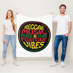 Cobertor De Velo Reggae Music com afirmações e citações positivas