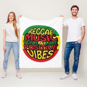 Cobertor De Velo Reggae Music com afirmações positivas