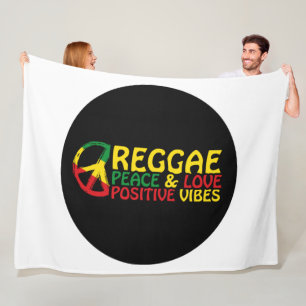 Cobertor De Velo Reggae Music com citações positivas