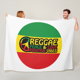Cobertor De Velo Reggae Music com citações positivas