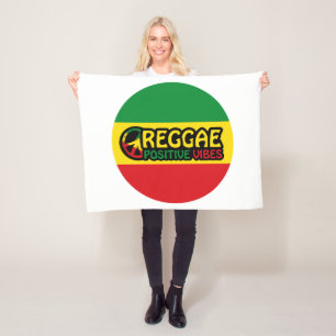 Cobertor De Velo Reggae Music com vibrações positivas e bandeira de