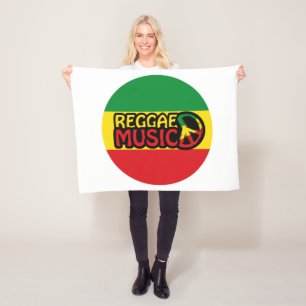 Cobertor De Velo Reggae Music, reggae art com símbolo de paz