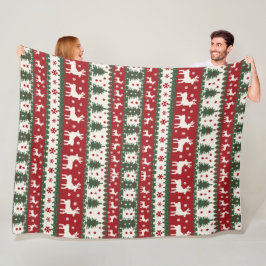 Cobertor De Velo Reindeer Christmas Fleece Blanket