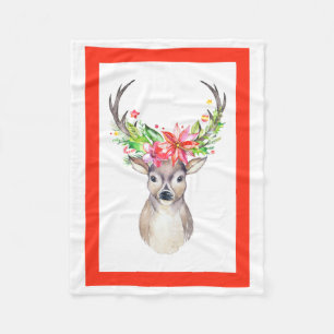 Cobertor De Velo Reindeer Christmas Fleece Blanket