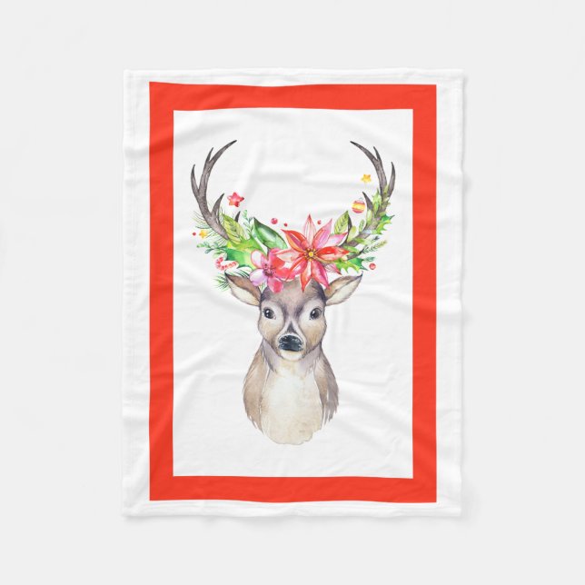 Cobertor De Velo Reindeer Christmas Fleece Blanket (Frente)