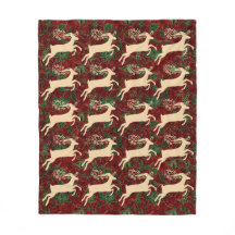 Reindeer Dourado no Vintage Faux Red Velvet